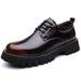 Leather Spring Autumn British Thick Sole Casual Derby Shoes Men's Formal Wedding Work Low-top Martin Boots_vogvips.com