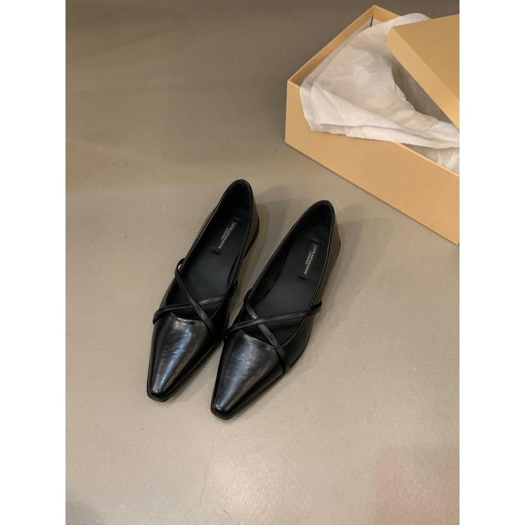 Black 2025 New Summer Flat Bottomed French Spring And Autumn Mary Jane Small Leather Women's Single Shoes_vogvips.com