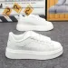 Cream White Quilted Stitch Platform Skate Shoes Wide Thick Laces Low Top Soft Leather Casual Men Sneakers_vogvips.com