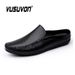 Summer Men Casual Loafers Fashion Breathable Genuine Leather Slippers Outdoor Light Mules Cool Half Shoes Italian Design_vogvips.com