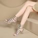 Sexy High-Top Roman For Women 2026 Summer New Fashion Hollow Out Sandals With Shiny Leather And Crystal Chunky Heels_vogvips.com