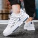 Breathable Men's Casual Sneakers – Lightweight Mesh Slip-On Shoes With Soft EVA Sole (Low-Top White & Blue, Summer Running/Walking Essential)_vogvips.com