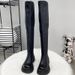 Knee High Riding Boots With Chunky Heel And Round Toe Stylish Winter Boots Fashionable Tall Boots High Heel Slim Fit Riding Boots Versatile Long Boots_vogvips.com
