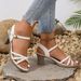 Women's New Coarse Heel Pointed Open Toe High Heel Sandals_vogvips.com