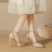 Stylish High-end Waterproof Platform Pointed-toe Studded High-heeled Shoes For Women, 2025 New Model, Thin Heel, Ankle_vogvips.com