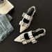 French Style Small Fragrant Pointed Toe Mary Jane Shoes Retro Medium Thick Heel Single Shoes For Women 2024 Spring And Summer_vogvips.com