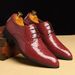 New Fashionable Men's Formal Business With Glossy Embossed British Style Plus Size Trendy Shoes, Hairstylist Pointed Shoes,_vogvips.com