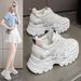 Genuine Leather Elevator Dad Women's Spring/Summer 2025 New Arrival K-style Sports Casual Thick Sole Light White Shoes_vogvips.com