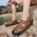 Plus-Size Stitched Hollow Breathable Mesh Shoes For Men, Breathable Outdoor Casual Men's Sandals, Hole Shoes_vogvips.com