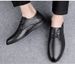Men's Embossed Plaid Casual Dress Leather Shoes Low-top Shoes Soft Sole Round Head Casual Men's Shoes_vogvips.com
