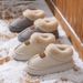 Bag Heel Thick Soled Cotton Slippers For Women, Autumn And Winter, Indoor Wear-resistant Soft Sole, Warm Home, Couple's Warm Snow Boots For Women_vogvips.com