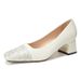 French Elegant Plaid Square Toe Chunky Heel Veratile Little Style Lady Matching Dre Commuting High_vogvips.com