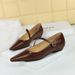3683-12 Korean Version Flat Belt Simple Single Shoe Comfortable Slope Shallow Mouth Pointed Low Heel Versatile Hand Grip_vogvips.com