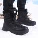 Winter Men's Snow Boots With Plush Ulation Cotton Shoes For Sports, Windproof, Lace Up, Wear-Resistant, Outdoor Large_vogvips.com