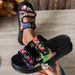 Women's Shoes Large Size Slippers For Women All Match Thick Bottom Double Buckle Solid Color Casual Sandals_vogvips.com