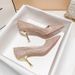 Women's Shoes Champagne Gold And Silver High Heels For Women, Spring , Elegant And Sophisticated Stiletto Design, Unique Wedding Shoes._vogvips.com