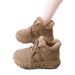 Tire Thick Soled Snow Boots For Women In Winter With Plush Fur Shoes For Women, Warm And Internally Raised Snow Cotton Shoes_vogvips.com