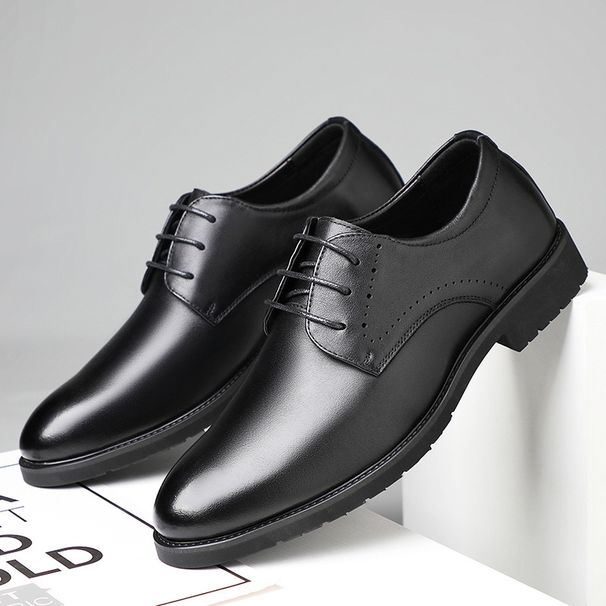 Top Layer Cowhide Autumn New Casual Genuine Leather Formal Business Pointed Toe Men's Breathable Shoes_vogvips.com
