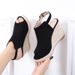 Women’s Shoes Wedge Heel Thick Bottom High Heel Fish Mouth Sandals Women's Straw Rope Bottom Buckle Sandals Large Size Shoes Suede_vogvips.com
