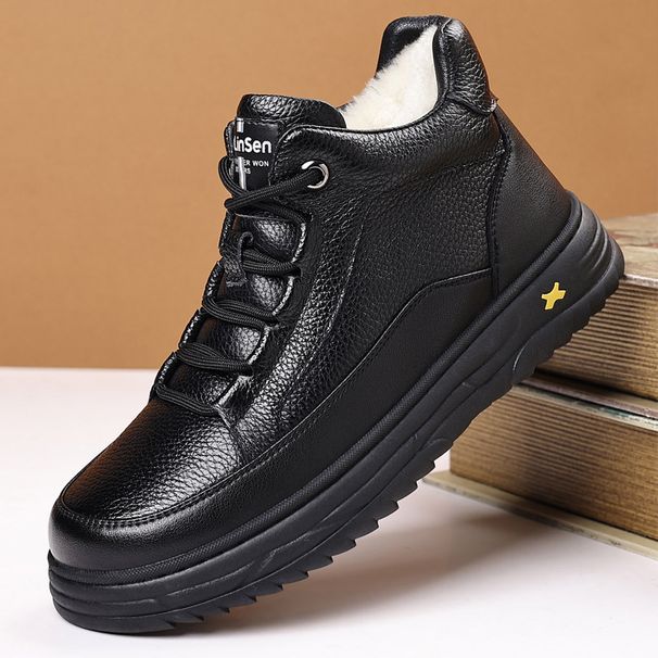 MTX Winter Wool Genuine Leather Fleece-Lined Warm Cotton Top Layer Cowhide Waterproof High-Top Non-Slip Men's Shoes_vogvips.com