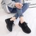 Black Casual Sneakers 2025 Spring Summer New Women's Lightweight Breathable Comfortable Soft Sole Office Work Shoes_vogvips.com