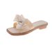 Trendy Square-toed Bowknot Slippers Women, Fashionable And Versatile For Summer Outings, Low-heeled, Non-slip,_vogvips.com