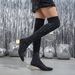 Women's Shoes Rhinestone Elastic Slimming Pointed Toe Fashionable Transparent High Heel Sexy Boots_vogvips.com