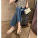 Square Gold Buckle Toe Post Sandals For Women 2025 Summer New Style Outdoor Simple Stunning Super Popular Low Heel_vogvips.com