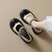 French Platform Mary Jane Shoes Women's Light Mouth One-word Color Matching College Style Small Leather Shoes_vogvips.com