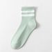 Women's Solid Color Cotton Socks Mid Tube Socks Breathable Antibacterial Deodorizing Striped All Match Ins Japanese Sports Women's Socks_vogvips.com