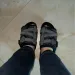 Black Lace Ruffle Closed Toe Platform Slides Women Non Slip Soft Sole Summer Outdoor Slippers_vogvips.com