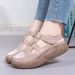 2026 Summer New Veratile White Shoe For Women, Hollow Non-Slip Velcro Caual Shoe, Breathable Meh Thick-Soled_vogvips.com
