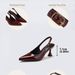 Cross-Border Plus Size Women's Pointed Toe Stiletto High Heels New Foreign Trade Back Strap Fashion Closed-Toe One-Strap_vogvips.com