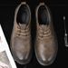 Euro Step Autumn British Style Men's Soft Leather Business Formal Breathable Lace-up Height-increasing Casual Office Shoes_vogvips.com