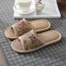 Summer Bedroom Thick Bottom Flower Linen Women Men Couples, Non Slip And Wear Resistant Household Cloth Slippers For_vogvips.com