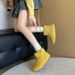 Korean Style Candy Color! Little Potato Snow For Women 2025 Winter New Flat Furry Lined Short Boots_vogvips.com