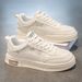Men' Autumn Trend Caual Korean Verion Leather Flat For Teenager Veratile Height Increaing Port White Trendy_vogvips.com