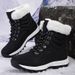 2024 Cross Border New Winter Plush Thickened Large Outdoor Wear Resistant Mountaineering Shoes Snow Boots Women's High Top Cotton Shoes_vogvips.com