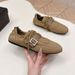 German In-stock Canvas Trainin Shoes With Metal Buckle Laces, Soft Sole, Non-slip, Vintae Style, Suitable For Laces, Sole, Non-slip, Style,_vogvips.com