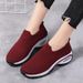 Women's Comfort Platform Loafers - 3cm Air Cushion Rocker Sole (Breathable Sock Design) - Slip-On Casual Shoes For Dance & Daily Wear (Size 35-42)_vogvips.com