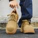 Derby Shoes Men's Mickey Big Head Shoes Thicksole Height Increasing Low Top Rhubarb Boots Round Head Leather Shoes_vogvips.com