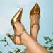 Women's Shoes Gold Sandals Party Irregular Heel Fashion Pointed Toe Metal Chain Simple Buckle High Heels_vogvips.com
