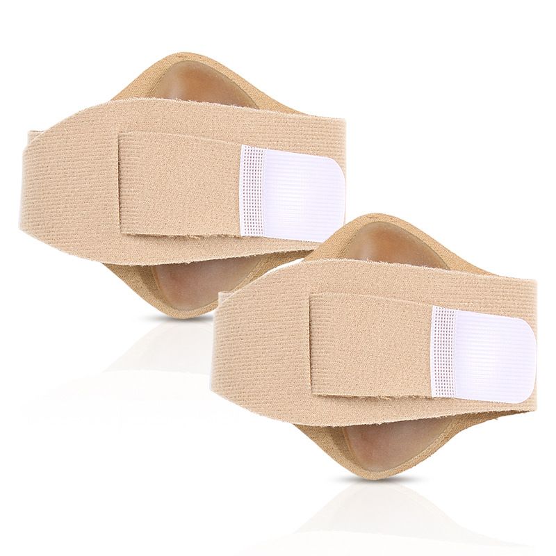 Adjustable Arch Support Insoles For Flat Feet – Soft Silicone Orthotic Inserts With Non-Slip Straps (Skin/Black, Adult & Kids Sizes)_vogvips.com