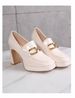 Women's Shoes Patent Leather Fashion High Heels Spring And Autumn Outdoor Thick Heels Metal Solid Color High End Waterproof Platform Single Shoes_vogvips.com