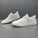 Men's Casual White Genuine Leather Versatile Board Men's Shoes, Trendy One Foot Shoes_vogvips.com