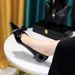 237-H35 Korean Style Fashion Party Shoes, Stiletto Mid-Heel, Shallow Mouth, Pointed Toe, Patent Leather, Rhinestone_vogvips.com