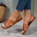 Women's Flat Sandals Summer New Solid Color Round Head One Line Buckle Outside Wear Casual Women's Shoes_vogvips.com