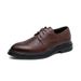 Euro Step Men's Low-Cut Brogue Perforated Sandals Business Casual Fashion Breathable Hollow Youth Leather Shoes_vogvips.com