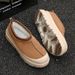 Men's Shoes Trendy Fashion Internet Celebrity Same Style Snow Boots Northeast Plus Velvet Thickened Snow Cotton Shoes Genuine Leather Work Shoes_vogvips.com