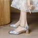 MTX Square High Heels Women, Hollow Bridesmaid Wedding New Chinese National Style Cheongsam Single Shoes, Chunky Heel Closed_vogvips.com
